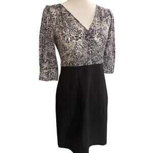 Y2K Express Black Gray Faux Wrap Burnout Body Con Cocktail Dress Juniors Medium